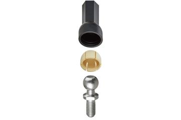 In-line ball and socket joint, AGRM, with steel pin, igubal®