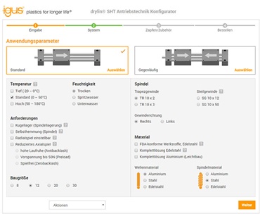 drylin® SHT drive technology configurator