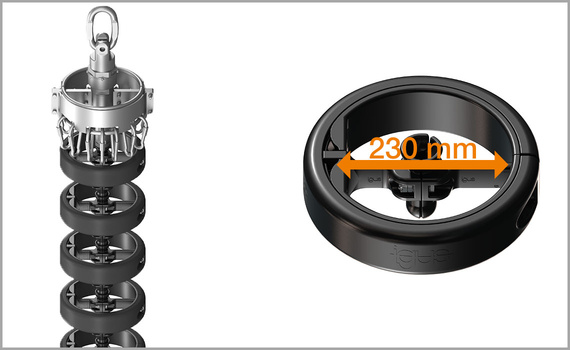 e-loop 300mm – static, with crossbars every 2nd link