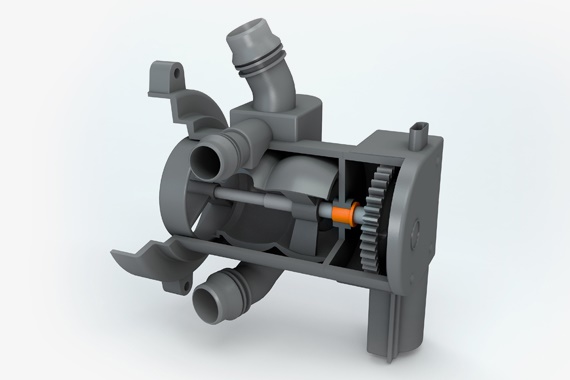 Coolant pump with iglidur plain bearings